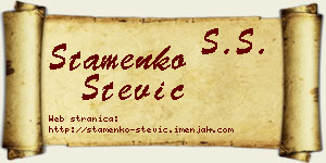Stamenko Stević vizit kartica